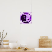 Violet Yin Yang Art Zen Holistic Health Poster (Küche)