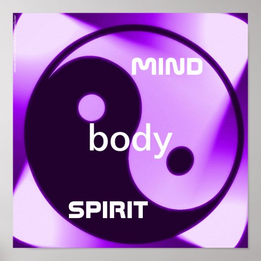 Violet Yin Yang Art Zen Holistic Health Poster (Vorne)