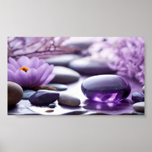 Violet Zen Steine Lotus Psychologe Therapeut Poster