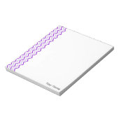 Violet Zickzack Vertical Zigzag Personalisiert Notizblock (Rotiert)