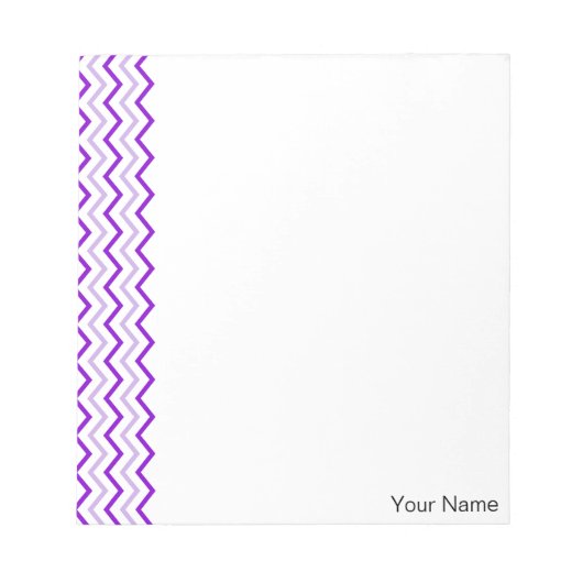 Violet Zickzack Vertical Zigzag Personalisiert Notizblock (Vorderseite)