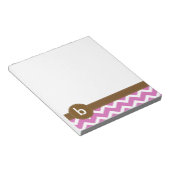 Violet Zig Zag Zickzack Muster Monogram Notepad Notizblock (angewinkelt)