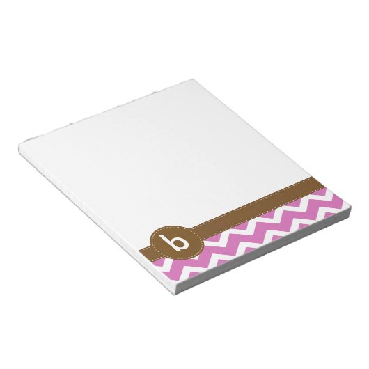 Violet Zig Zag Zickzack Muster Monogram Notepad Notizblock (angewinkelt)