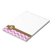 Violet Zig Zag Zickzack Muster Monogram Notepad Notizblock (Rotiert)