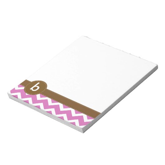 Violet Zig Zag Zickzack Muster Monogram Notepad Notizblock (Rotiert)