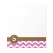 Violet Zig Zag Zickzack Muster Monogram Notepad Notizblock (Vorderseite)
