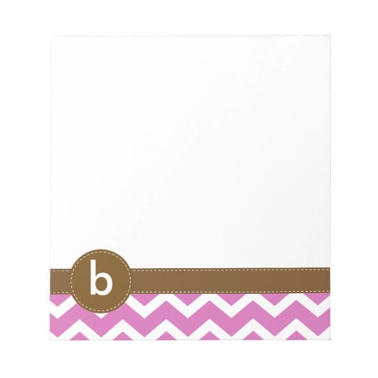 Violet Zig Zag Zickzack Muster Monogram Notepad Notizblock (Vorderseite)