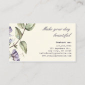 Violeta Watercolor Blume Florist Elegante Visitenkarte (Rückseite)