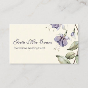 Violeta Watercolor Blume Florist Elegante Visitenkarte