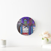Violetas Cafe Runde Wanduhr (Zuhause)