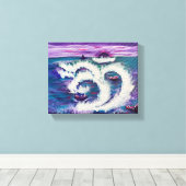 Violetblüte - Om-Leinwand-Malerei Leinwanddruck (Insitu (Holzboden))