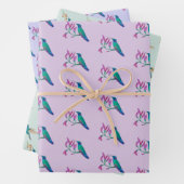 Violetear Hummingbird-Muster-Umschlagpapier Geschenkpapier Set (Beispiel)