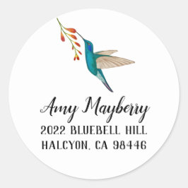 Violetear Hummingbird-Rücksendeadresse Runder Aufkleber