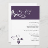 Violetfarben-Band-Rodelbahn Vine Scroll Hochzeit E Einladung (Vorne/Hinten)