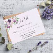 Violetflorale Lavendel Hochzeit Reaktion UAWG Mitteilungskarte