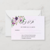 Violetflorale Lavendel Hochzeit Reaktion UAWG Mitteilungskarte (Vorderseite)