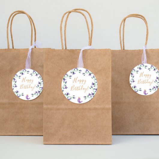 Violetflorchen bluebells weiß Geburtstag glücklich Runder Aufkleber