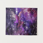 Violetgalaxie Milchstraße mit Planet Wandteppich (Vorderseite (Horizontal))