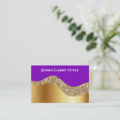 Violetgeschichte & Gold und Glitzer Schönheit Visitenkarte (Stehend Vorderseite)