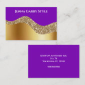 Violetgeschichte & Gold und Glitzer Schönheit Visitenkarte (Vorne/Hinten)