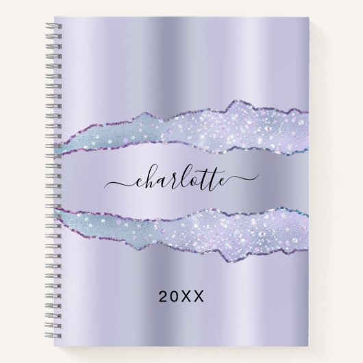 Violetlavender agate marmorname notizblock (Vorderseite)