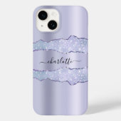 Violetlavender agate-Marmornamenskript Case-Mate iPhone Hülle (Rückseite)
