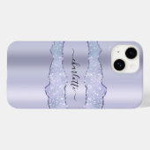 Violetlavender agate-Marmornamenskript Case-Mate iPhone Hülle (Rückseite (Horizontal))