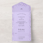Violetlavender conetti uAwg wedding All In One Einladung (Innen Boden)