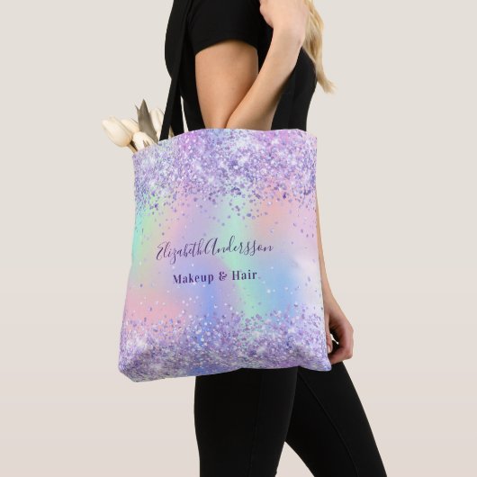 Violetlavender holografische Namensgeschäft Tasche (Von Nahem)