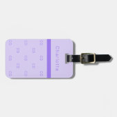 Violetlavender monogramm-Initialen Gepäckanhänger (Vorderseite horizontal)