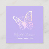 Violetlavener QR-Code-Schmetterling Quadratische Visitenkarte (Vorderseite)