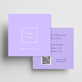 Violetlavenlogo QR-Code elegant Quadratische Visitenkarte