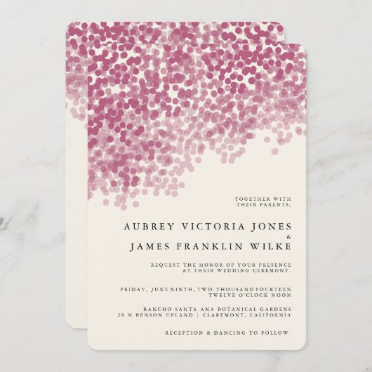 Violetlichtdusche| Rustische Hochzeitseinladungen Einladung (Vorne/Hinten)