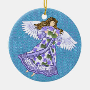 Violets Angel Keramik Ornament