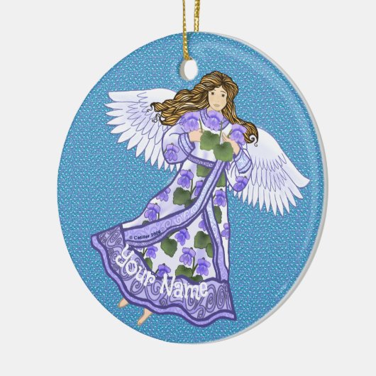 Violets Angel Keramik Ornament (Links)
