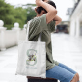 Violets & Blue Harlequin Letter S Tragetasche