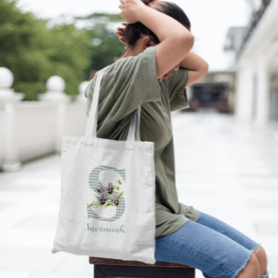 Violets & Blue Harlequin Letter S Tragetasche