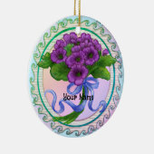 Violets Bouquet Keramik Ornament (Rechts)