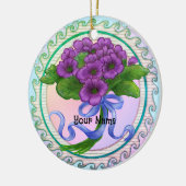 Violets Bouquet Keramik Ornament (Links)