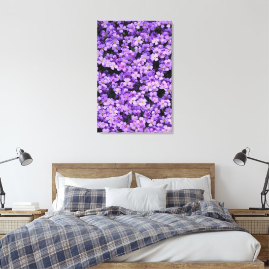 Violets Canvas Print Violet Blume Frühjahr Leinwanddruck (Insitu (Schlafzimmer))