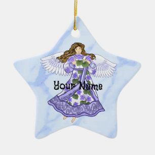 Violets Engel Stern Keramik Ornament