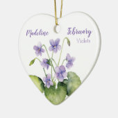 Violets Februar Geburtsmonat Blume für Baby Keramik Ornament (Links)