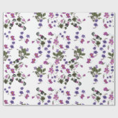 Violets Garlands Floral 30" x 6' Packpapier (Flach)
