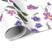 Violets Garlands Floral 30" x 6' Packpapier (Rolleneckpunkt)