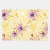 Violets Gold 50. Hochzeitstag Geschenkpapier Set (Vorderseite)