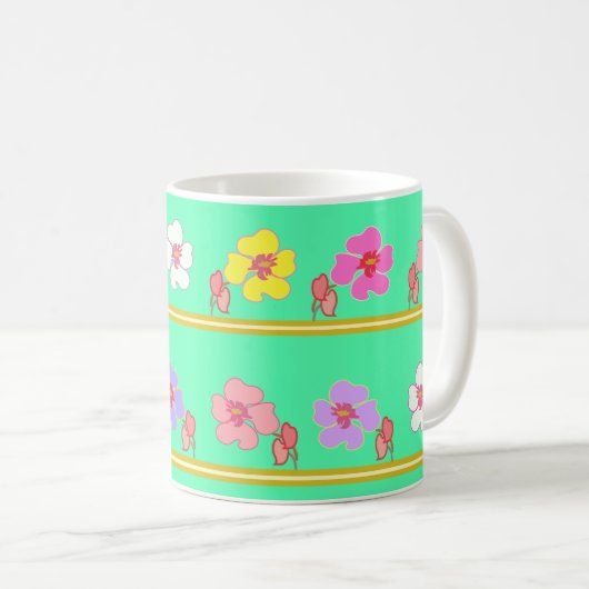 violets left&right mint green kaffeetasse (VorderseiteRechts)