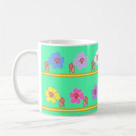 violets left&right mint green kaffeetasse