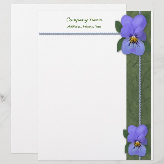 Violets Letterhead Briefbogen (Vorne/Hinten)