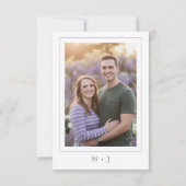 Violets Watercolor Minimal Elegant Wedding Photo Save The Date (Rückseite)