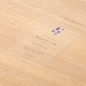 Violets Watercolor Minimalist Elegant Wedding Acryleinladungen (Ablage )